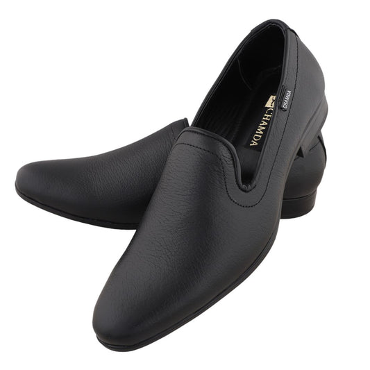 Chamda Men’s Black Formal Leather Loafers