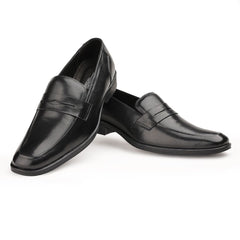 Chamda Men’s Black Formal Leather Penny Loafers