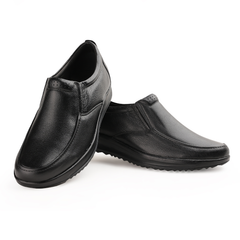 Chamda Men’s Classic Slip-On Genuine Leather Formal Shoes – Black