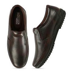 Chamda Men’s Dark Brown Slip-On Casual Shoes