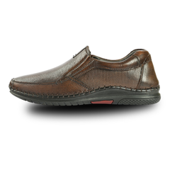 Chamda Brown Genuine Leather Slip-On Comfort Shoes