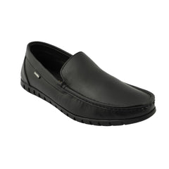 Chamda Men’s Black Leather Slip-On Casual Shoes