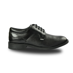 Chamda Black Genuine Leather Formal Lace-Up Shoes for Men