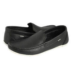 Chamda Men’s Slip-On Leather Loafers – Black