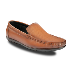 Chamda Men’s Tan Brown Leather Slip-On Loafers