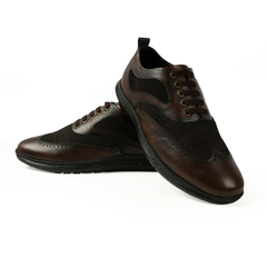 Chamda Men’s Brown Lace-Up Casual Shoes with Cushioned Sole