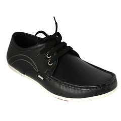 Chamda Men’s Black Lace-Up Leather Casual Shoes