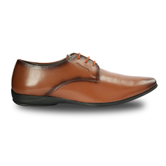 Chamda Tan Leather Lace-Up Formal Shoes for Men