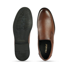 Chamda Men’s Brown Formal Leather Slip-On Loafers