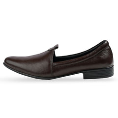 Chamda Men’s Brown Formal Leather Slip-On Loafers