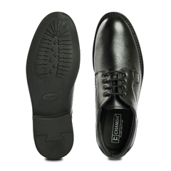 Chamda Black Genuine Leather Formal Lace-Up Shoes for Men