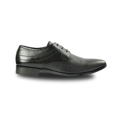 Chamda Black Leather Lace-Up Formal Shoes for Men