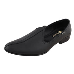 Chamda Men’s Black Formal Leather Slip-On Loafers