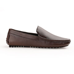 Chamda Men’s Brown Leather Slip-On Loafers