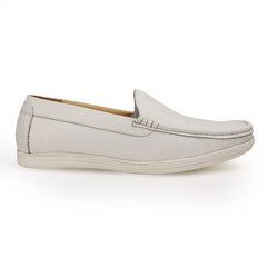 Chamda Men’s White Formal Leather Slip-On Shoes