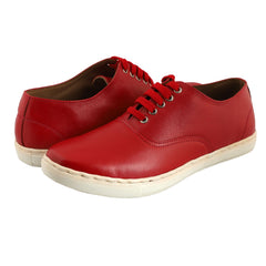 Chamda Men’s Red Lace-Up Casual Shoes