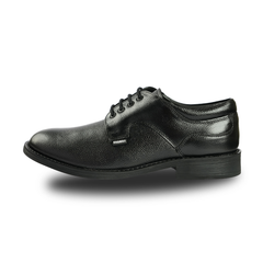 Chamda Black Genuine Leather Formal Lace-Up Shoes for Men