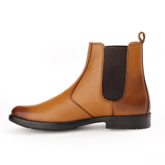 Chamda Classic Tan Leather Chelsea Boots for Men