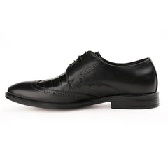 Chamda Men’s Black Textured Formal Leather Shoes