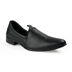 Chamda Men’s Black Formal Leather Slip-On Shoes