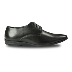 Chamda Black Leather Lace-Up Formal Shoes for Men