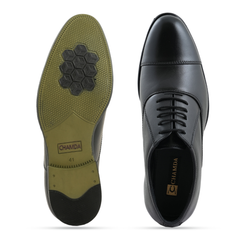 Chamda Classic Black Leather Lace-Up Formal Shoes