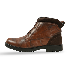 Chamda Men’s Brown Leather Lace-Up Ankle Boots