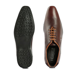 Chamda Men’s Brown Formal Leather Lace-Up Shoes