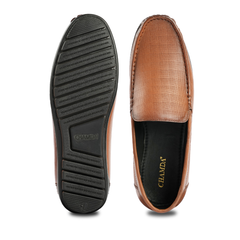 Chamda Men’s Tan Brown Leather Slip-On Loafers
