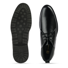 Chamda Men’s Black Formal Leather Ankle Boots