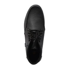 Chamda Men’s Black Genuine Leather Lace-Up Ankle Boots