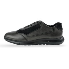 Chamda Men’s Black Lace-Up Casual Shoes with Cushioned Sole