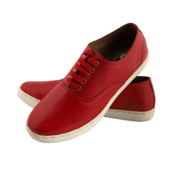 Chamda Men’s Red Lace-Up Casual Shoes