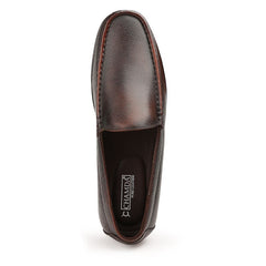 Chamda Men’s Brown Formal Leather Slip-On Shoes