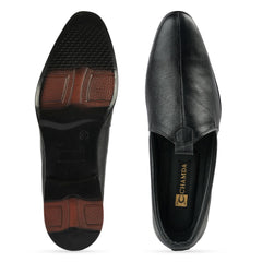 Chamda Men’s Black Formal Leather Slip-On Shoes