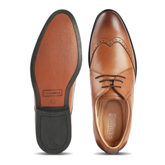 Chamda Men’s Tan Brown Formal Leather Lace-Up Shoes