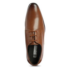 Chamda Tan Leather Lace-Up Formal Shoes for Men