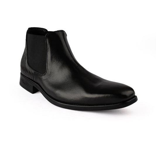 Chamda Pure Leather Black Color Chelsea / Slip-on Ankle Boot