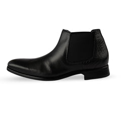 Chamda Pure Leather Black Color Chelsea / Slip-on Ankle Boot
