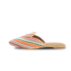 Chamda Women’s Multicolor Hand-Beaded Slip-On Mules