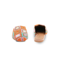 Chamda Women’s Multicolor Geometric Hand-Beaded Mules