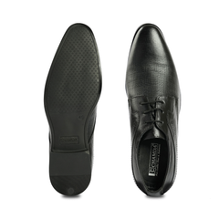 Chamda Black Leather Lace-Up Formal Shoes for Men