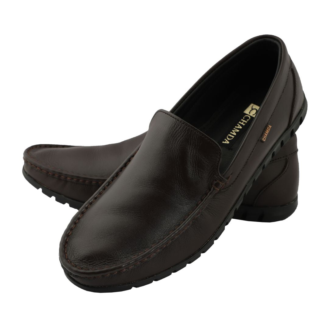 Chamda Men’s Dark Brown Slip-On Leather Loafers