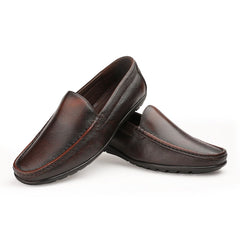 Chamda Men’s Brown Formal Leather Slip-On Shoes