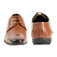 Chamda Tan Leather Lace-Up Formal Shoes for Men