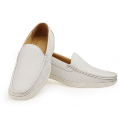 Chamda Men’s White Formal Leather Slip-On Shoes