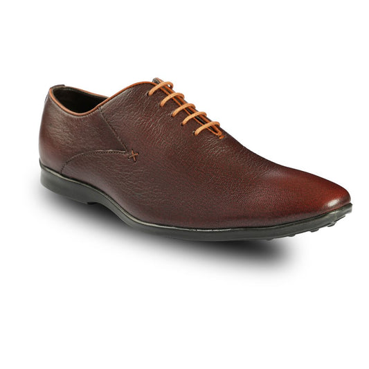 Chamda Men’s Brown Formal Leather Lace-Up Shoes