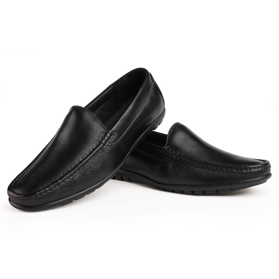 Chamda Men’s Black Formal Leather Slip-On Shoes
