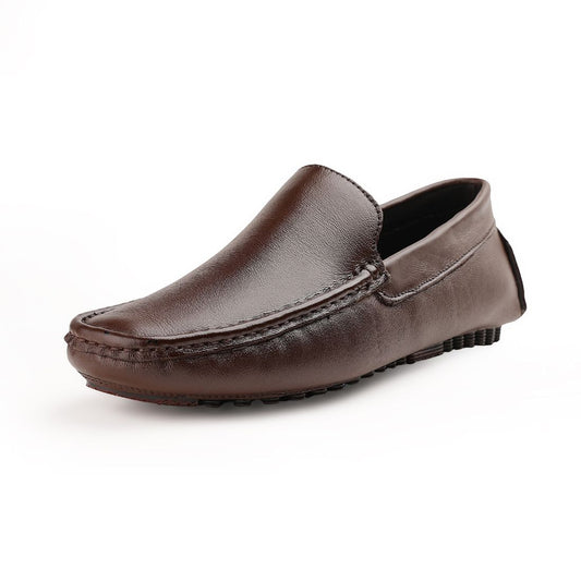 Chamda Men’s Brown Leather Slip-On Loafers