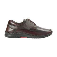 Chamda Dark Brown Genuine Leather Lace-Up Comfort Shoes